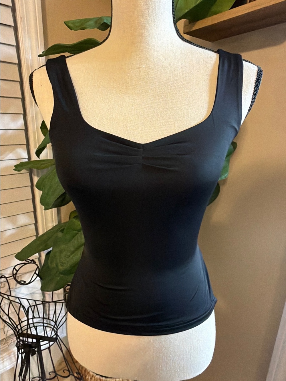 Princess Polly Black Ruched Scoop Tank Top
